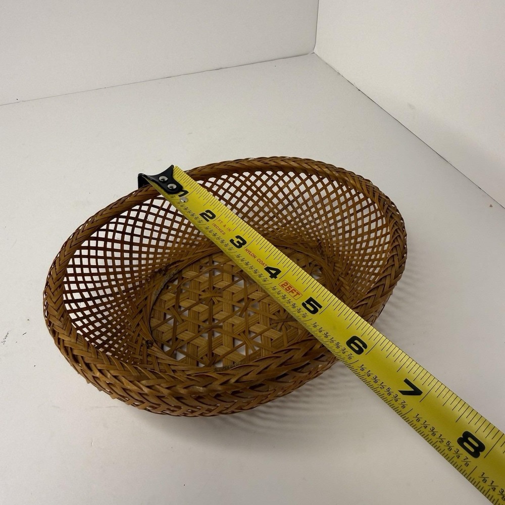 Lot of 6 Vintage Rattan,Wicker, Bamboo Handmade Baskets Boho Cottage Decor - Picture 16 of 16